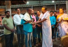 ನಾಳ ಶ್ರೀ ದುರ್ಗಾಪರಮೇಶ್ವರಿ ದೇವಸ್ಥಾನಕ್ಕೆ ಜಿಲ್ಲಾ ರಾಜ್ಯೋತ್ಸವ ಪ್ರಶಸ್ತಿ ಪುರಸ್ಕೃತ ದಿನಕರ ಭಂಡಾರಿ ಭೇಟಿ