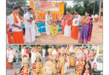 ಅರಸಿನಮಕ್ಕಿ: ಮಂಡಲ ಹಿಂದೂ ಸಂಗಮ-ಭವ್ಯ ಮೆರವಣಿಗೆಯಲ್ಲಿ ರಾರಾಜಿಸಿದ ಹಿಂದೂ ಧರ್ಮ